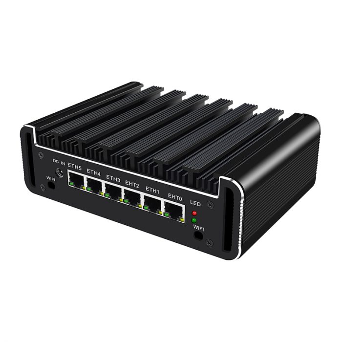 Aggi Shelf 2.5G - Pre-Configured Router 6X 2.5Gbe LANs Trio Gateways ISP Aggregation, Failover, Load Balancing, Firewall, VPN - Front 2